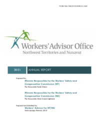 585-19(2) - Workers' Advisor Office Northwest Territories and Nunavut 2021 Annual Report 