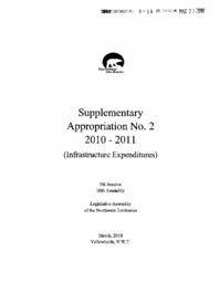 008-16(5) - Supplementary Appropriation No. 2, 2010-2011 (Infrastructure Expenditures) 