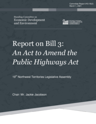 CR 10-19(2) - Report on Bill 3: An Act to Amend the Public Highways Act