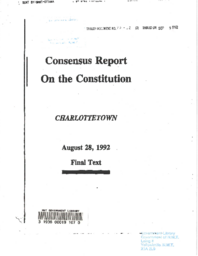 075-12(2) - Consensus Report on the Constitution, Charlottetown, August 28, 1992