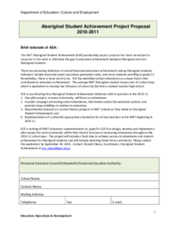 153-16(5) - Aboriginal Student Achievement Project Proposal 2010-2011 