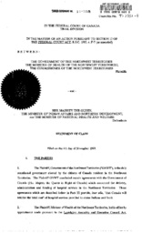 011-12(3) - Federal Court of Canada Trial Division Between the Government of the Northwest Territories and the Minister of Indian Affairs and Northern Development