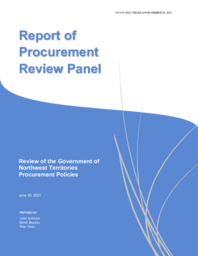 473-19(2) - Report of the Procurement Review Panel - Review of the Government of the Northwest Territories Procurement Policies, June 30, 2021 