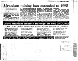 60-90(1) - Uranium Mining Ban Extended to 1995