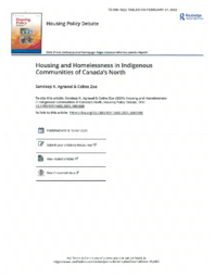 556-19(2) - Housing Policy Debate Journal Article "Housing and Homelessness in Indigenous Communities of Canada's North" 