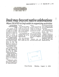 095-12(2) - Inuit May Boycott Native Celebrations