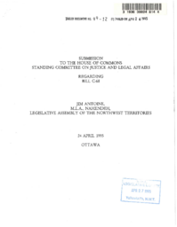 099-12(7) - Submission to House of Commons Regarding Bill C-69