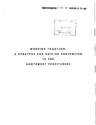 143-91(1) - Working Together: a Strategy for Suicide Prevention in the NWT