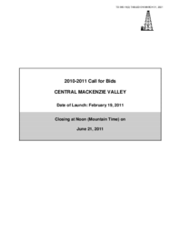 385-19(2) - 2010-2011 Call for Bids - Central Mackenzie Valley 