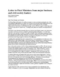 319-18(2) - Letter dated November 23, 2016 to Prime Minister and Premiers from Smart Prosperity Canada regarding Carbon Pricing 