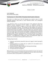 177-19(2) - Follow-up Letter for Oral Question 317-19(2): COVID-19 Pandemic Relief Funds for Education 