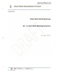 122-17(5) - Giant Mine Working Group 10-11 April 2014 Meeting Summary 