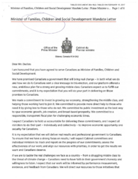 284-18(2) - Minister of Families, Children and Social Development Mandate Letter to Minister Duclos 