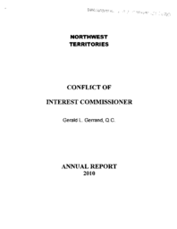 01-17(1) - Conflict of Interest Commissioner Annual Report 2010 