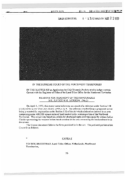 008-13(7)-In the matter of : an application by Chief Francois Paulette and others, to lodge a certain caveat with the Registrar of Titles of the Land Titles Office for the Northwest Territories :