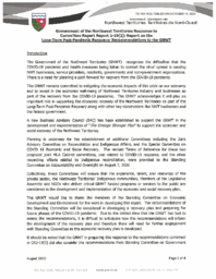 165-19(2) - Government of the Northwest Territories Response to Committee Report 1-19(2): Report on Long-Term Post-Pandemic Recovery - Recommendations to the GNWT 