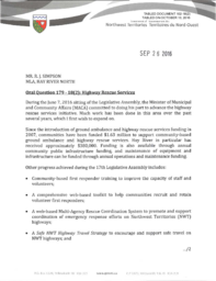 102-18(2) - Follow-up Letter to oral Question 179-18(2) Highway Rescue Services 