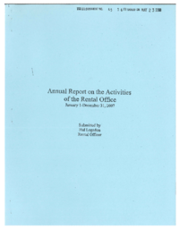 045-16(2) - Annual Report on the Activities of the Rental Office January 1-December 31, 2007