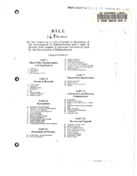 02-12(2) - Bill 76 Saskatchewan Right of Privacy Act with Respect to Personal Information Held by the Government of Saskatchewan