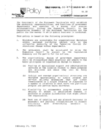 55-89(1) - GNWT Policy and Directive on Government Organization