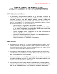 509-18(3) - Draft Code of Conduct and Guide for Members of the Legislative Assembly 