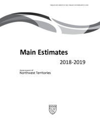 063-18(3) - Main Estimates 2018-2019 