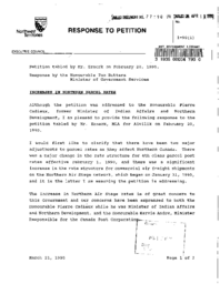 77-90(1) - Response to Petition 1-90(1), "Increases in Northern Parcel Rates"