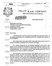 111-12(2) - Letter from the President of Keewatin Inuit Association, Urging the Government to Support the Keewatin Regional Health Plan Without Delay