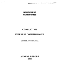 23-16(4) - Conflict of Interest Commissioner Annual Report 2008 