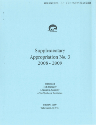 17-16(3) - Supplementary Appropriation No. 3 2008-2009