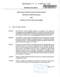 075-12(7) - Fort Smith Aircraft Maintenance Facility History of GNWT Decisions and Communications with Fort Smith