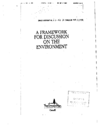 63-90(1) - A Framework of Discussion on the Environment