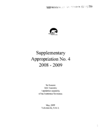 37-16(3) - Supplementary Appropriation No. 4, 2008-2009 