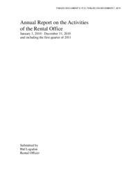 05-17(1) - Annual Report on the Activities of the Rental Office 2010-2011 