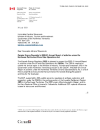 590-19(2) - Canada Energy Regulator's 2020-21 Annual Report of Activities under the Northwest Territories Oil and Gas Operations Act 