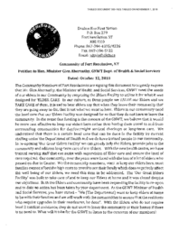 300-18(3) - Correspondence from Deninu Kue First Nation to Health and Social Services Minister Abernethy on Reopening 'Our Great Elders Facility' in Fort Resolution, Dated October 12, 2018 