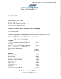 077-18(3) - Northwest Territories Surface Rights Board 2017-2018 Budget, Strategic Plan, Business Plan and Five-Year Forecast 