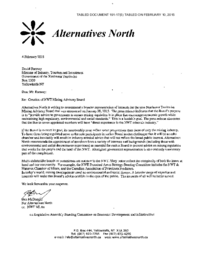 191-17(5) - Correspondence from Alternatives North on the Creation of the NWT Mining Advisory Board 