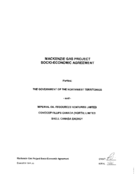 101-15(5) - Mackenzie Gas Project Socio-Economic Agreement