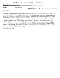 04-16(6) - E-mail from Constituent Lynn Brooks Regarding Food First Program Funding 