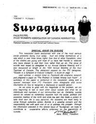 098-91(1) - Special Issue on Suicide from Pauktuuit Inuit Women's Association