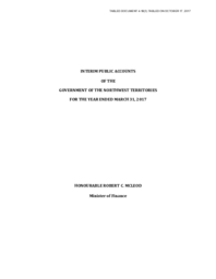 004-18(3) - Interim Public Accounts of the Government of the Northwest Territories for the Year Ended March 31, 2017 