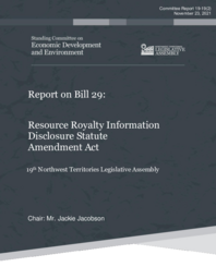 CR 19-19(2) - Report on Bill 29: Resource Royalty Information Disclosure Statute Amendment Act