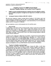 12-16(6) - Eligibility Criteria for GNWT School-based Nutrition, Healthy Eating and Healthy Foods Programs 