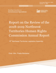 CR 04-19(2) - Report on the Review of the 2018-2019 Northwest Territories Human Rights Commission Annual Report