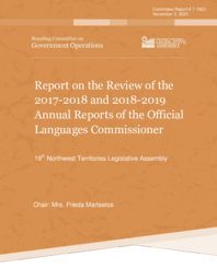 CR 07-19(2) - Report on the Review of the 2017-2018 and 2018-2019 Annual Reports of the Official Languages Commissioner