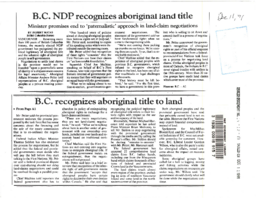 14-12(1) - BC Government Recognizing Aboriginal Land Title