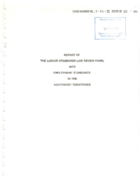 10-90(2) - Report of Labour Standards Law Review Panel into Employment Standards in NWT