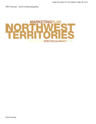 075-17(4) - NWT Tourism 2013-2014 Marketing Plan 