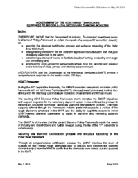 063-17(4) - GNWT Response to Motion 8-17(4) : Secondary Diamond Industry 